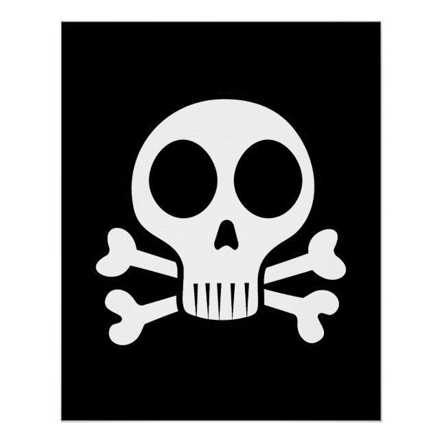 Póster Diseño de calavera pirata (Anverso)