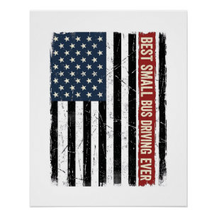 Póster Diseño de camiseta con bandera de conductor de aut