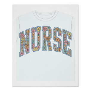Póster Diseño de camiseta con letras de equipo universita
