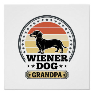 Póster Diseño de camiseta de dachshund abuelo perro wiene
