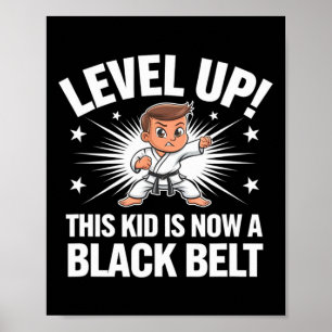 Póster Diseño de camiseta de premio de cinturón negro de 