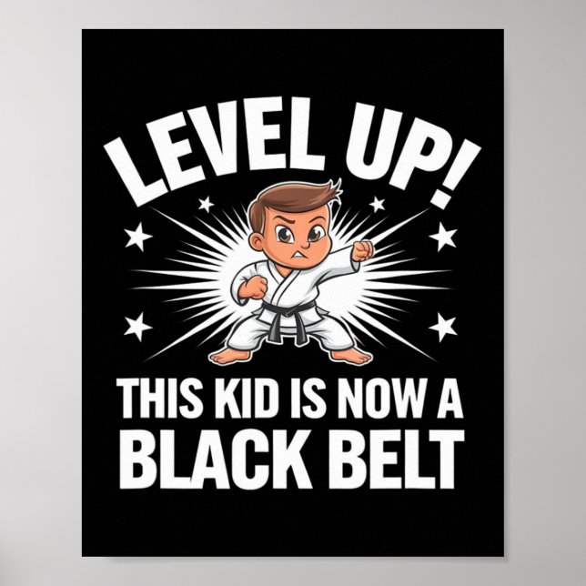 Póster Diseño de camiseta de premio de cinturón negro de  (Frente)