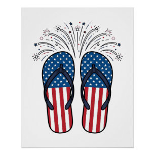 Póster Diseño de camiseta de verano de fuegos artificiale