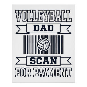 Póster Diseño de camiseta divertido Papá de voleibol esca