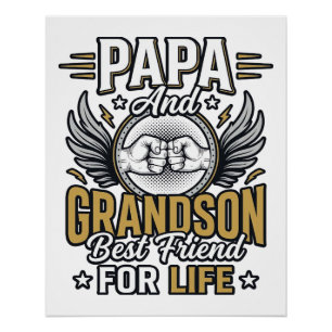 Póster Diseño de camiseta Papa e hijo mejor amigo para to