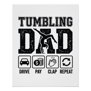 Póster Diseño de camiseta Tumbling Dad Drive Pay Clap Rep