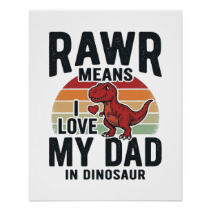 Póster Diseño de camiseta vintage divertido papá dinosaur