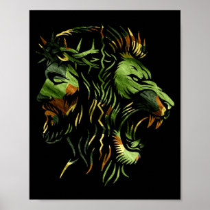 Póster Diseño de Camuflaje Corona Jesús León Cristiano Fe