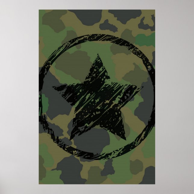 Póster diseño de camuflaje militar (Frente)