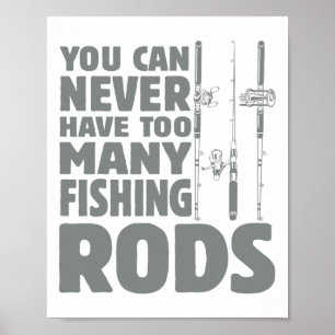 Póster Diseño de Cañas de Pescar para Pescadores Divertid