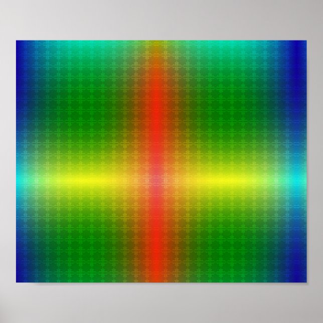 Póster diseño de cartel colorido con arcoíris vibrante (Frente)