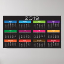 Diseño de cartel de calendario 2019