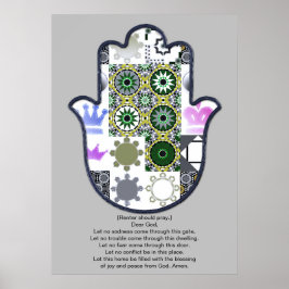 Póster Diseño de cartel de mano de Khamsa 1 alquiler de a