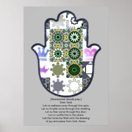 Póster Diseño de cartel de mano de Khamsa 1 propietario d