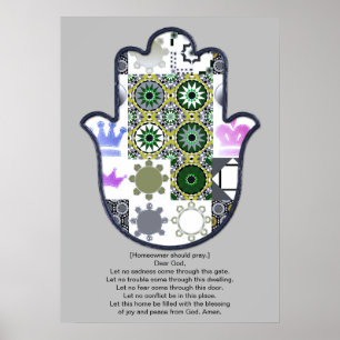Póster Diseño de cartel de mano de Khamsa 1 propietario d