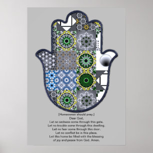 Póster Diseño de cartel de mano de Khamsa 2 Propietario d