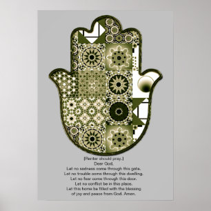 Póster Diseño de cartel de mano de Khamsa revisitado 2 Ar
