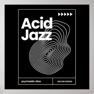 Póster diseño de cartel de música Acid Jazz