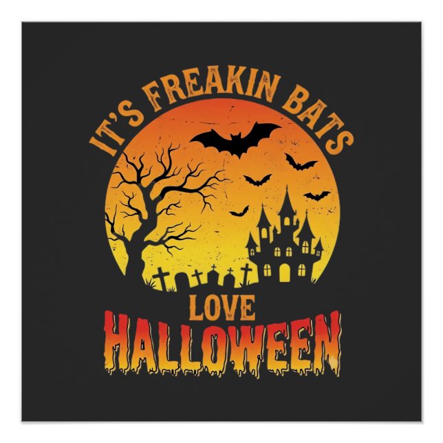 Póster Diseño de Castillo Embrujado de Halloween que Aman (Anverso)