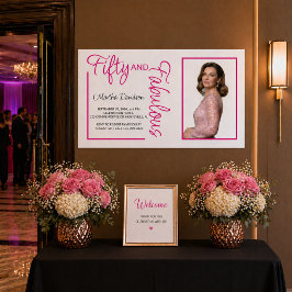 Póster Diseño de celebración de cumpleaños con foto Fifty