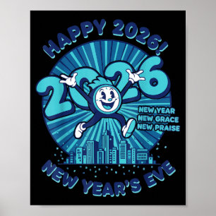 Póster Diseño de Celebración de Nochevieja Feliz 2026