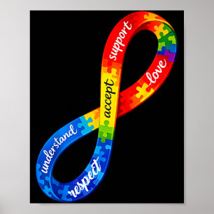 Póster Diseño de cinta de infinito de autismo una neurodi