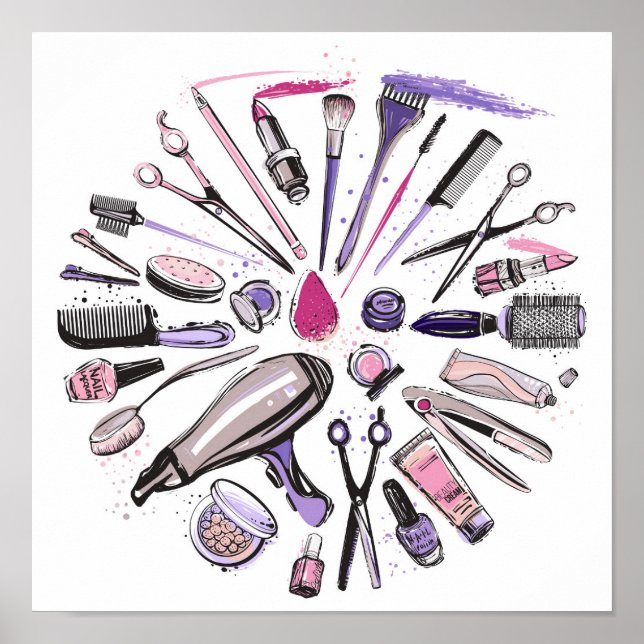 Póster Diseño de Círculo de maquillaje (Frente)