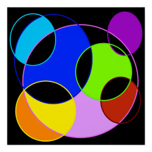 Póster Diseño de círculos de colores arcoiris