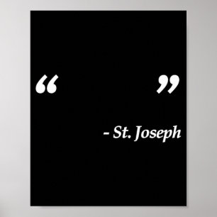 Póster Diseño de cita de fe católica de San José Santo Si