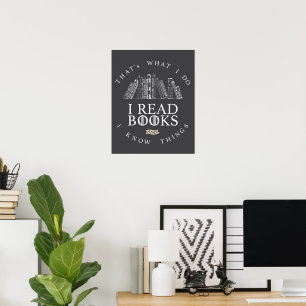 Póster Diseño de cita de lectura de libros antiguos