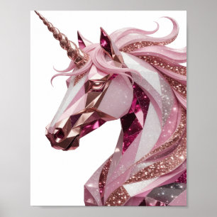 Póster Diseño de cita de UNICORNIO de oro vibrante