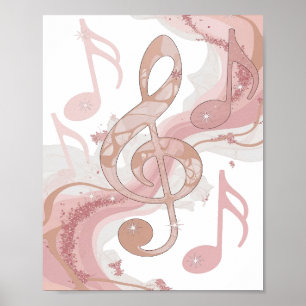 Póster Diseño de cita Edgy Silver MUSIC IN THE AIR