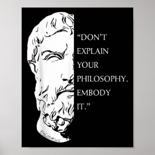 Póster Diseño De Cita Filosófica Estatua _ Epictetus Sabi