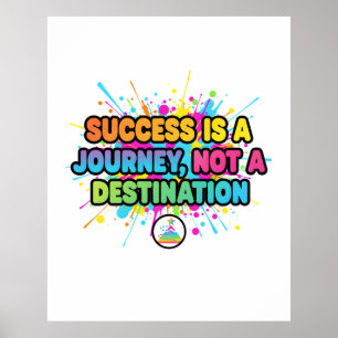 Póster Diseño de cita motivacional de éxito es un viaje