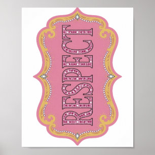 Póster Diseño de cita RESPETO rosa llamativo v2