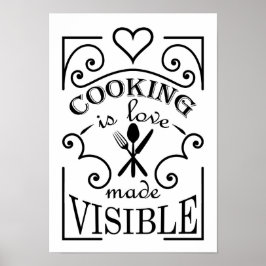 Póster Diseño de citas de 'Cocinar es amor hecho visible'