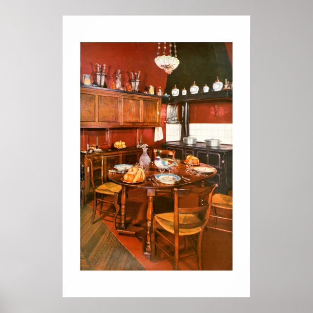 Póster Diseño de cocina vintage (Frente)