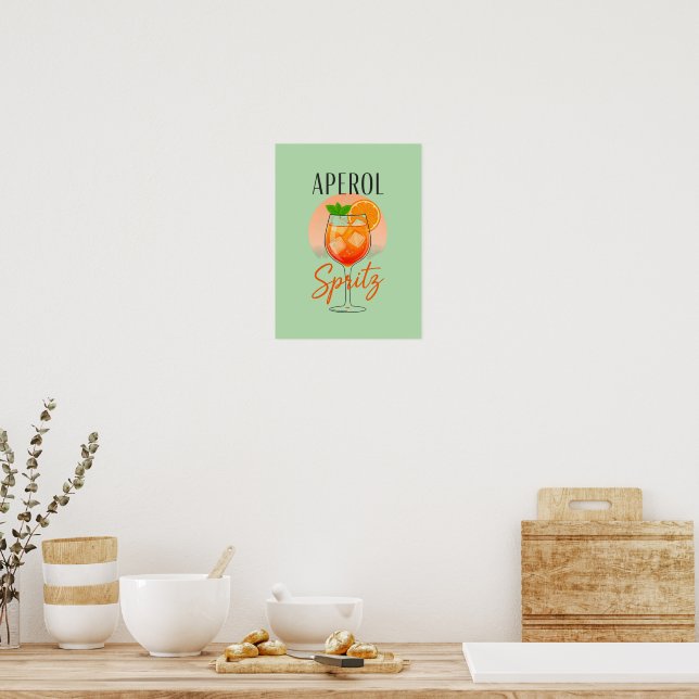 Póster Diseño de cóctel Aperol Spritz (Cocina)