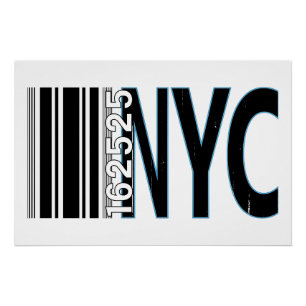 Póster Diseño de código de barras 1625 de Nueva York
