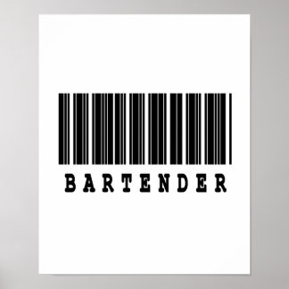 Póster diseño de código de barras de barman