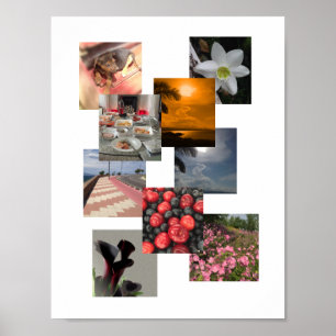 Póster Diseño de collage de fotos sin bordes