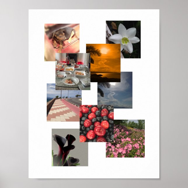 Póster Diseño de collage de fotos sin bordes (Frente)