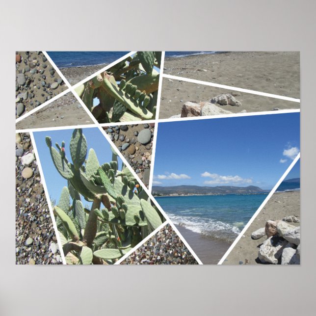 Póster Diseño de Collage mediterráneo (Frente)