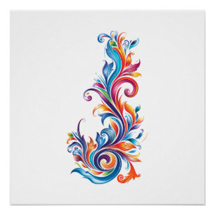Póster diseño de colores abstractos "Vórtice Cromático"