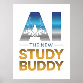 Póster Diseño de compañero de estudio de inteligencia art