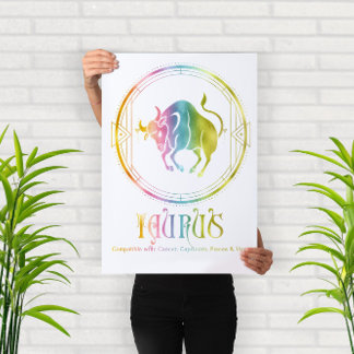 Póster Diseño de compatibilidad con auro zodiaco