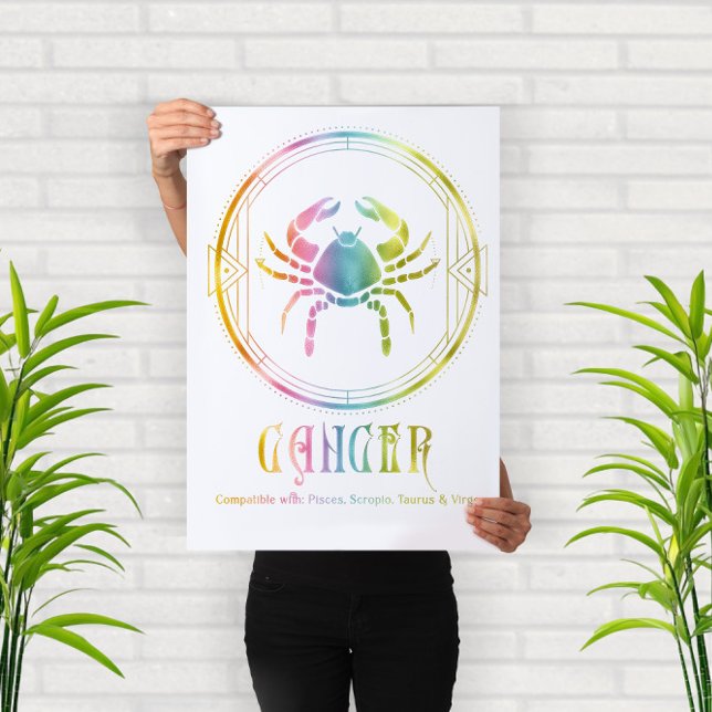 Póster Diseño de compatibilidad con cáncer de zodiaco (Subido por el creador)