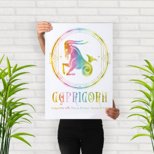 Póster Diseño de compatibilidad con los capricornios de Z