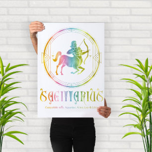 Póster Diseño de compatibilidad Zodiac Sagittarius