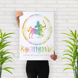 Póster Diseño de compatibilidad Zodiac Sagittarius